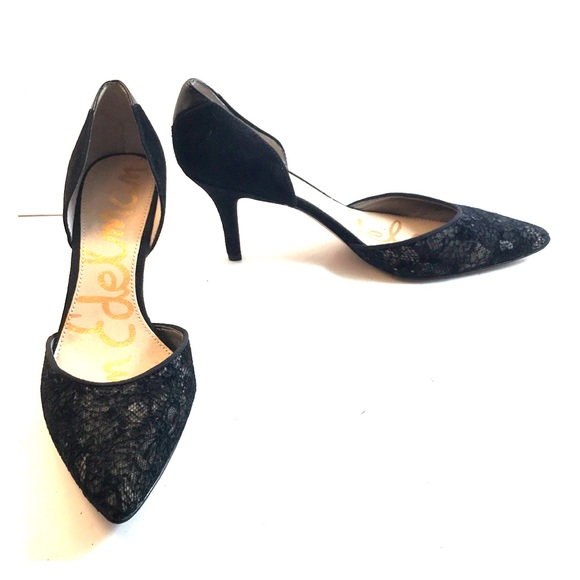 Sam Edelman Shoes - Sam Edelman Black Lace Detailed Pumps Sz 7.5 EUC